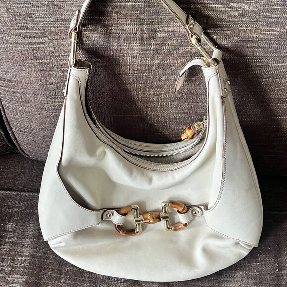 GUCCI  Leather Horse-Bit Amalfi Bag in Bone - Picture 3 of 5